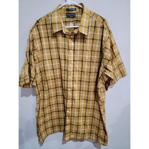 Christopher Hart 3XLT Plaid Shirt Yellow Men Grandpacore Made in USA Vintage